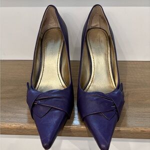 Nine West Purple Pointed-Toe Knot Pumps